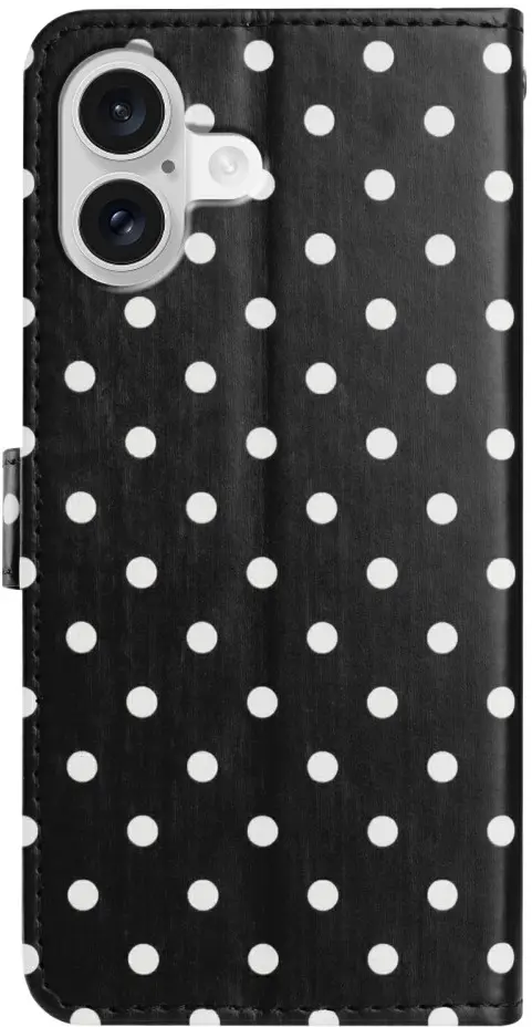 Apple iPhone 17 Hoesje Portemonnee Book Case Polka Dot Zwart afbeelding 11