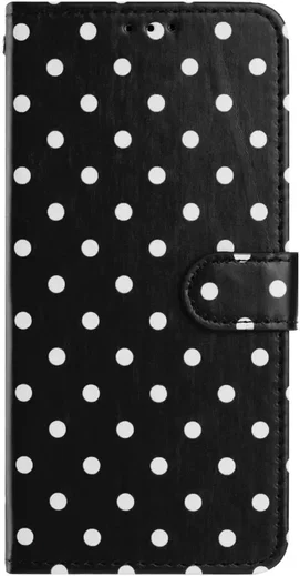 Apple iPhone 17 Pro Max Hoesje Portemonnee Book Case Polka Dot Zwart afbeelding 5