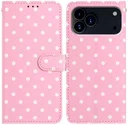 Apple iPhone 17 Pro Max Hoesje Portemonnee Book Case Polka Dot Roze