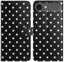 Apple iPhone Air Hoesje Portemonnee Book Case Polka Dot Zwart