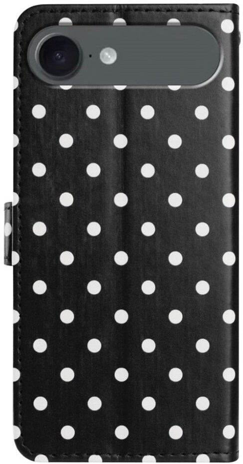 Apple iPhone Air Hoesje Portemonnee Book Case Polka Dot Zwart afbeelding 3