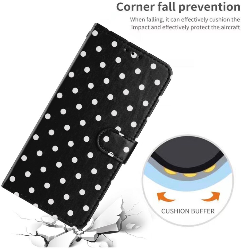 Apple iPhone Air Hoesje Portemonnee Book Case Polka Dot Zwart afbeelding 12