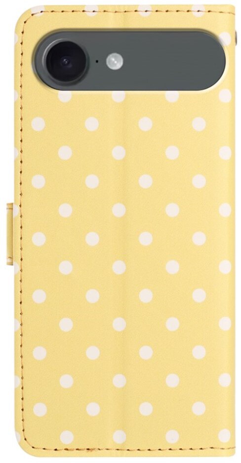 Apple iPhone Air Hoesje Portemonnee Book Case Polka Dot Geel afbeelding 3