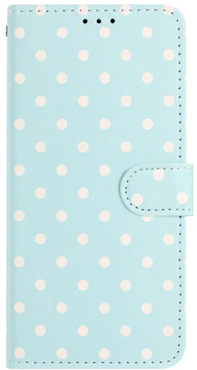 Apple iPhone Air Hoesje Portemonnee Book Case Polka Dot Blauw afbeelding 5