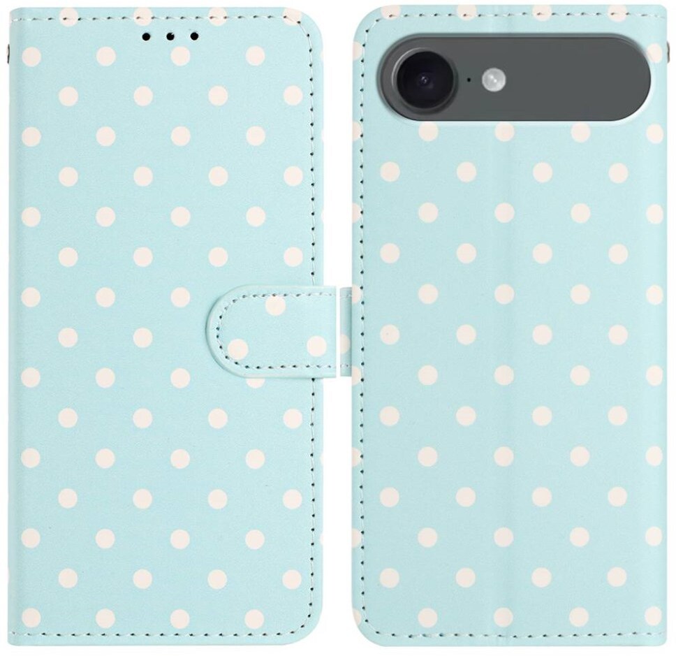 Apple iPhone Air Hoesje Portemonnee Book Case Polka Dot Blauw afbeelding 1