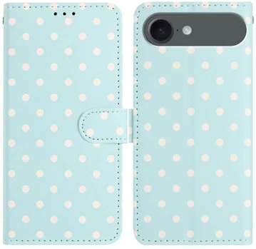 Apple iPhone Air Hoesje Portemonnee Book Case Polka Dot Blauw