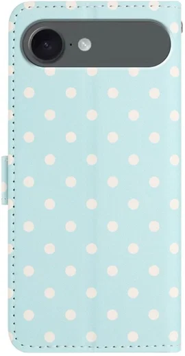 Apple iPhone Air Hoesje Portemonnee Book Case Polka Dot Blauw afbeelding 3