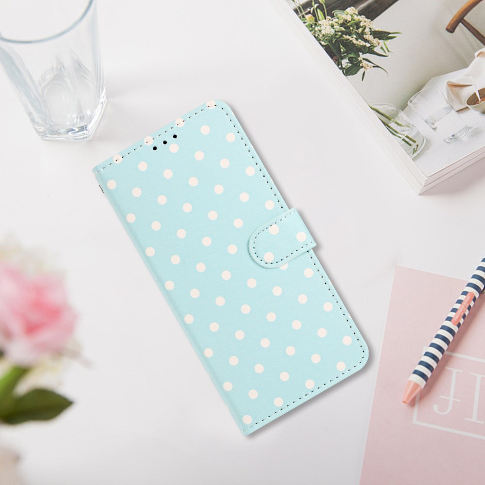 Apple iPhone Air Hoesje Portemonnee Book Case Polka Dot Blauw afbeelding 2