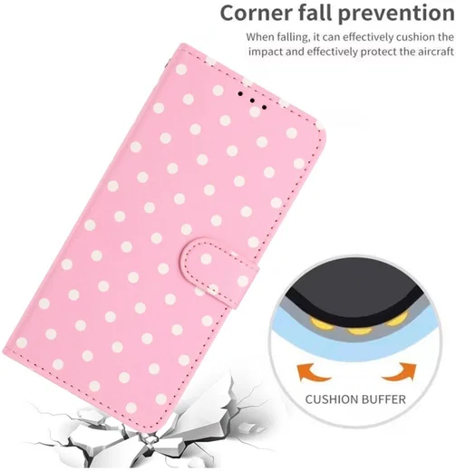 Apple iPhone Air Hoesje Portemonnee Book Case Polka Dot Roze afbeelding 12
