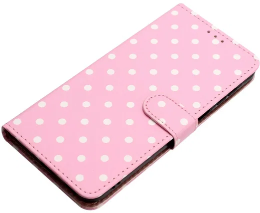 Apple iPhone Air Hoesje Portemonnee Book Case Polka Dot Roze afbeelding 9