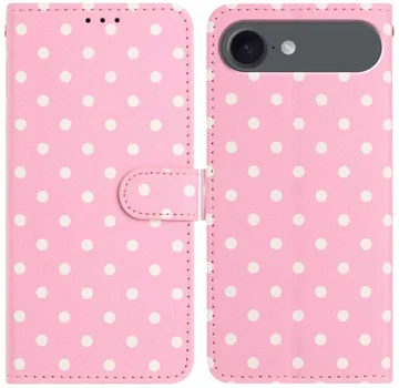 Apple iPhone Air Hoesje Portemonnee Book Case Polka Dot Roze