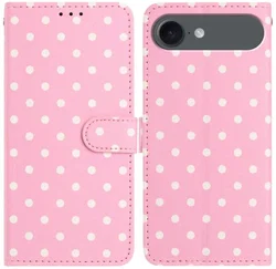 Apple iPhone Air Hoesje Portemonnee Book Case Polka Dot Roze afbeelding