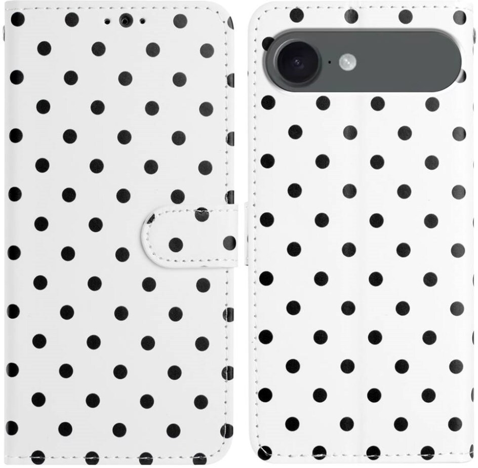 Apple iPhone Air Hoesje Portemonnee Book Case Polka Dot Wit afbeelding 1