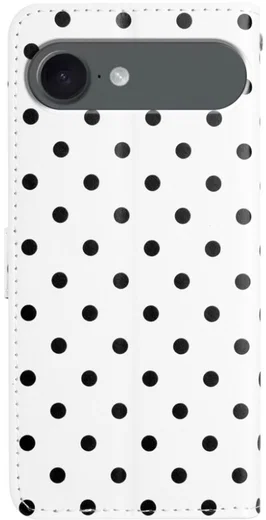 Apple iPhone Air Hoesje Portemonnee Book Case Polka Dot Wit afbeelding 5