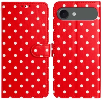 Apple iPhone Air Hoesje Portemonnee Book Case Polka Dot Rood