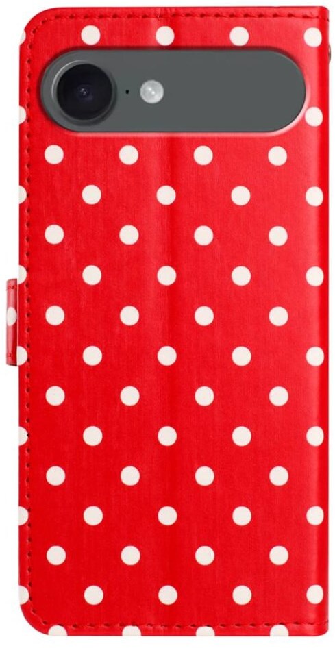 Apple iPhone Air Hoesje Portemonnee Book Case Polka Dot Rood afbeelding 3