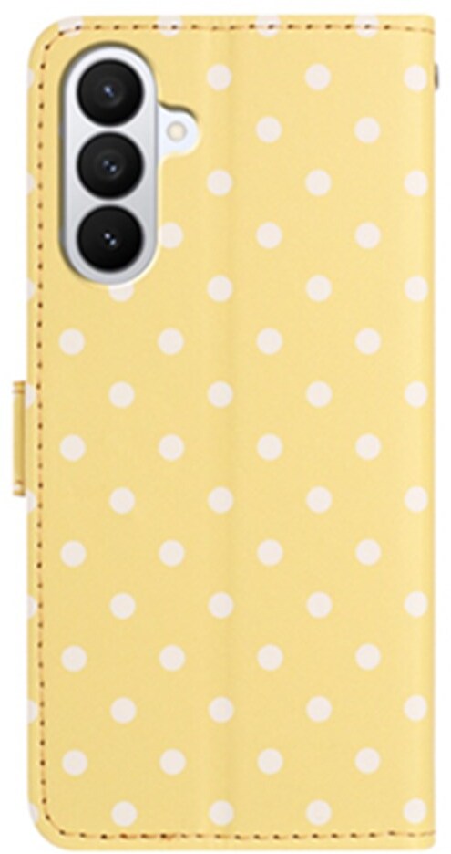Samsung Galaxy S26 Hoesje Portemonnee Book Case Polka Dot Geel afbeelding 5