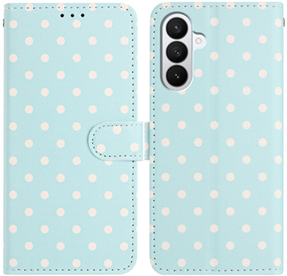 Samsung Galaxy S26 Hoesje Portemonnee Book Case Polka Dot Blauw afbeelding 1