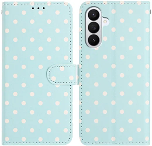 Samsung Galaxy S26 Hoesje Portemonnee Book Case Polka Dot Blauw afbeelding 1