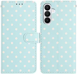 Samsung Galaxy S26 Hoesje Portemonnee Book Case Polka Dot Blauw afbeelding