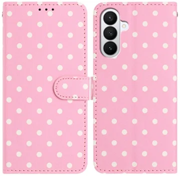 Samsung Galaxy S26 Hoesje Portemonnee Book Case Polka Dot Roze