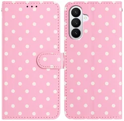 Samsung Galaxy S26 Hoesje Portemonnee Book Case Polka Dot Roze afbeelding