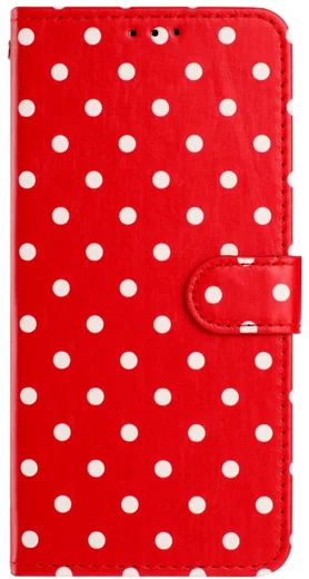 Samsung Galaxy S26 Hoesje Portemonnee Book Case Polka Dot Rood afbeelding 5