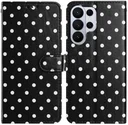 Samsung Galaxy S26 Ultra Hoesje Portemonnee Book Case Polka Dot Zwart