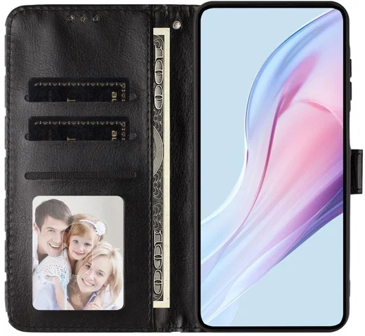 Samsung Galaxy S26 Ultra Hoesje Portemonnee Book Case Polka Dot Zwart afbeelding 10
