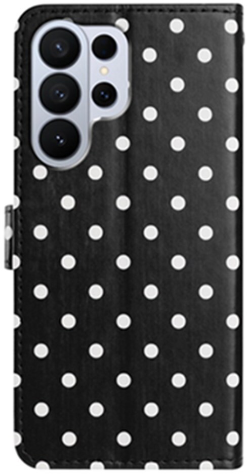 Samsung Galaxy S26 Ultra Hoesje Portemonnee Book Case Polka Dot Zwart afbeelding 4