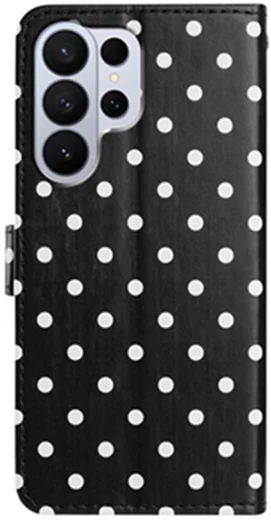 Samsung Galaxy S26 Ultra Hoesje Portemonnee Book Case Polka Dot Zwart afbeelding 4
