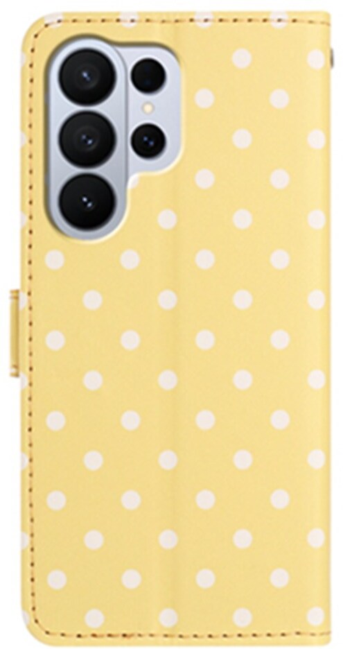 Samsung Galaxy S26 Ultra Hoesje Portemonnee Book Case Polka Dot Geel afbeelding 3