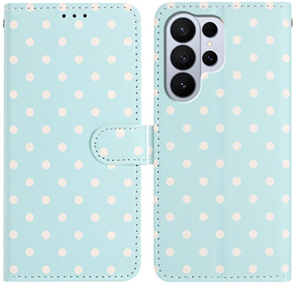 Samsung Galaxy S26 Ultra Hoesje Portemonnee Book Case Polka Dot Blauw afbeelding 1