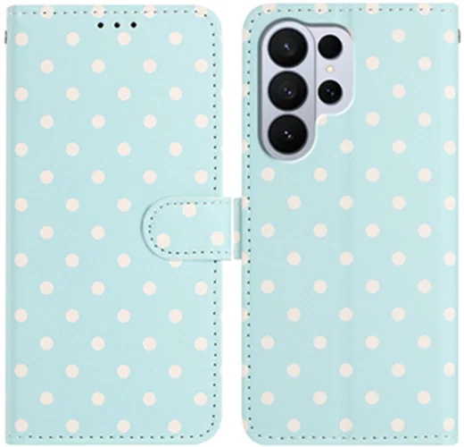 Samsung Galaxy S26 Ultra Hoesje Portemonnee Book Case Polka Dot Blauw afbeelding 1