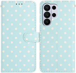 Samsung Galaxy S26 Ultra Hoesje Portemonnee Book Case Polka Dot Blauw afbeelding