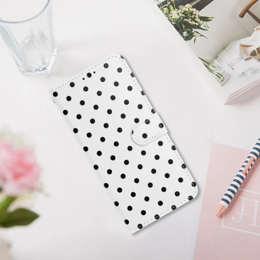 Samsung Galaxy S26 Ultra Hoesje Portemonnee Book Case Polka Dot Wit afbeelding 2