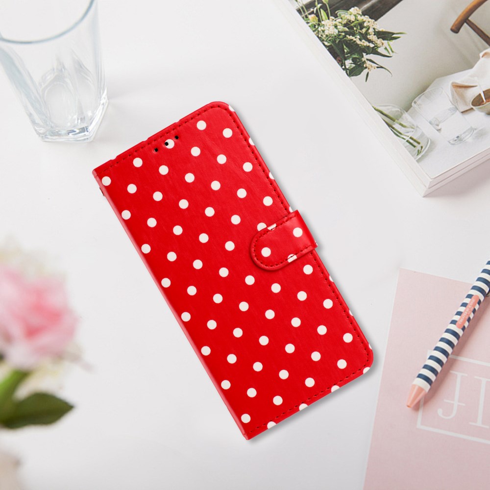 Samsung Galaxy S26 Ultra Hoesje Portemonnee Book Case Polka Dot Rood afbeelding 2