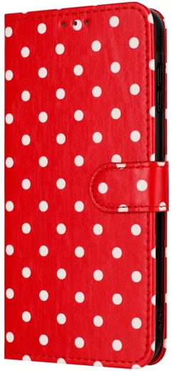 Samsung Galaxy S26 Ultra Hoesje Portemonnee Book Case Polka Dot Rood afbeelding 7