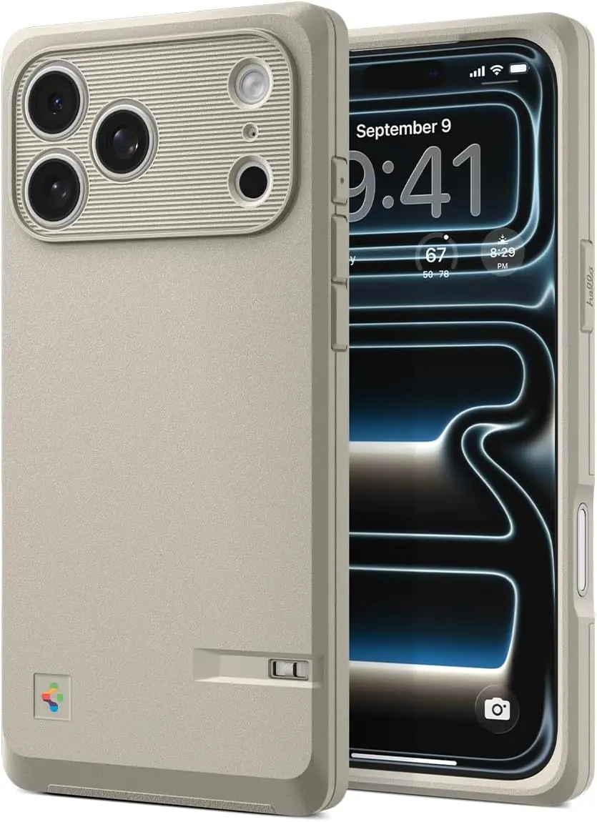 Spigen Classic LS MagFit iPhone 17 Pro Max Hoesje Magsafe Back Cover Beige afbeelding 1