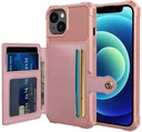 Apple iPhone 13 TPU Back Cover met Kunstleren Wallet Roze