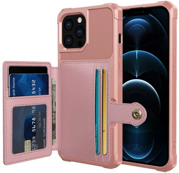 Apple iPhone 13 Pro Max Hoesje 3-in-1 Pasjes Portemonnee Back Cover Roze