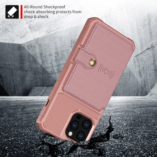 Apple iPhone 13 Pro Max Hoesje 3-in-1 Pasjes Portemonnee Back Cover Roze afbeelding 5
