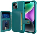 Apple iPhone 14 Hoesje 3-in-1 Pasjes Portemonnee Back Cover Groen