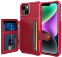 Apple iPhone 14 Hoesje 3-in-1 Pasjes Portemonnee Back Cover Rood