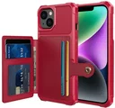 Apple iPhone 14 TPU Back Cover met Kunstleren Wallet Rood