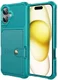 Apple iPhone 16 Plus Hoesje 3-in-1 Pasjes Portemonnee Back Cover Groen afbeelding 2