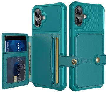 Apple iPhone 16 Plus Hoesje 3-in-1 Pasjes Portemonnee Back Cover Groen