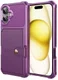 Apple iPhone 16 Plus Hoesje 3-in-1 Pasjes Portemonnee Back Cover Paars afbeelding 3