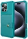 Apple iPhone 16 Pro Hoesje 3-in-1 Pasjes Portemonnee Back Cover Groen afbeelding 2