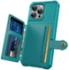 Apple iPhone 16 Pro Hoesje 3-in-1 Pasjes Portemonnee Back Cover Groen afbeelding 3